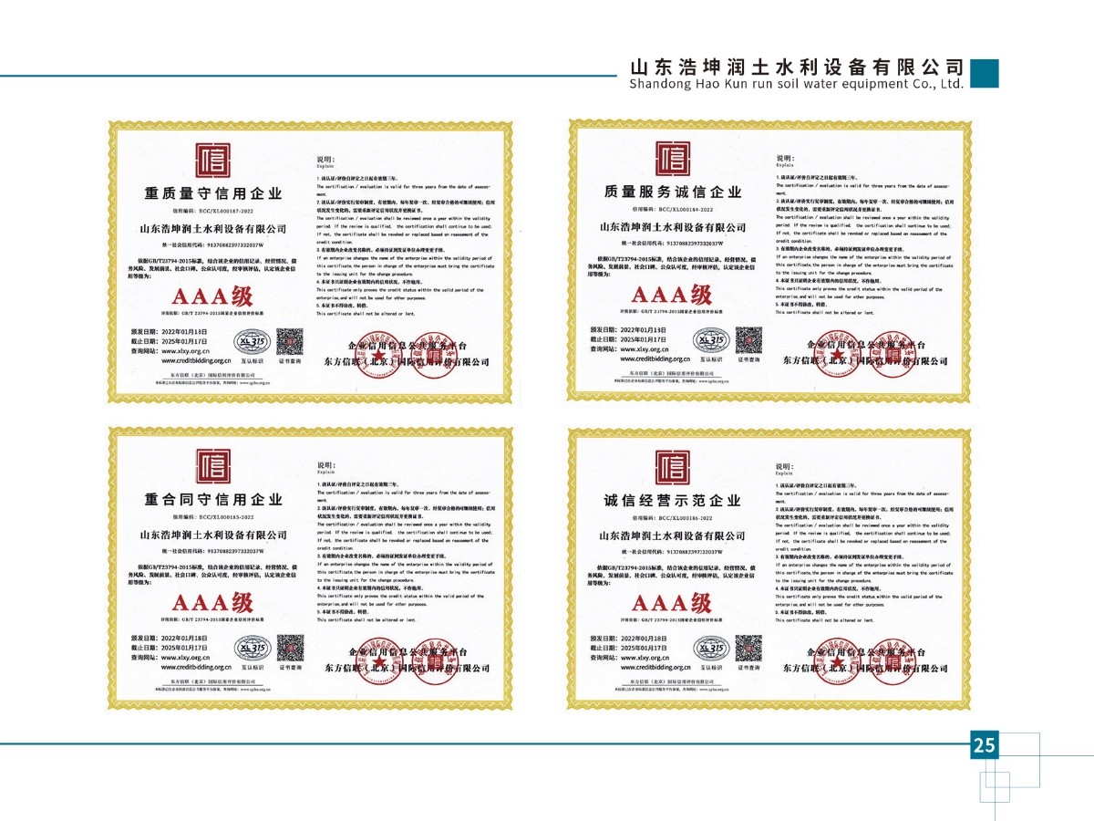重質(zhì)量守信用企業(yè)、質(zhì)量服務(wù)誠信企業(yè)、重合同守信用企業(yè)、誠信經(jīng)營(yíng)示范企業(yè)
